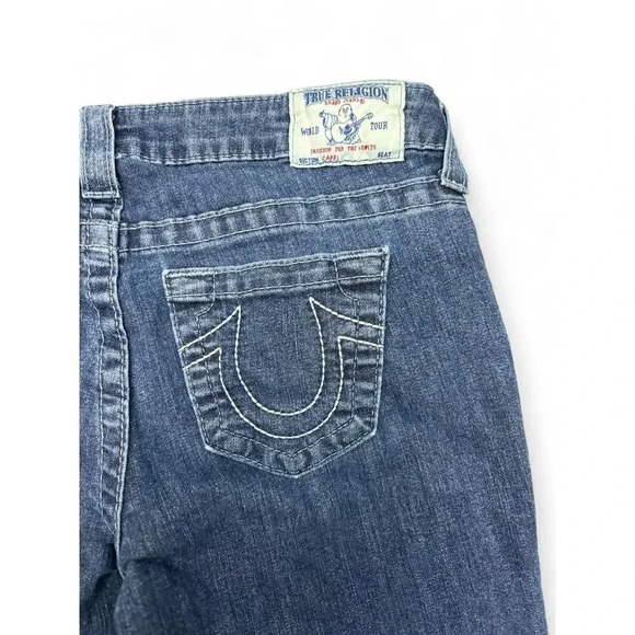 True Religion Catherdral Floral Print Capris Low Rise Cropped Jeans Size 27 - Picture 10 of 10